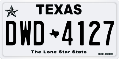 TX license plate DWD4127