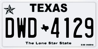 TX license plate DWD4129