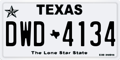 TX license plate DWD4134