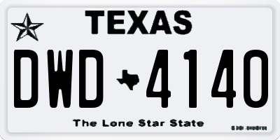 TX license plate DWD4140