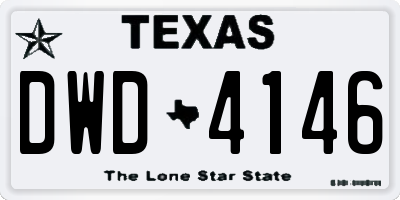TX license plate DWD4146