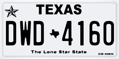 TX license plate DWD4160