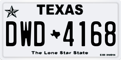 TX license plate DWD4168