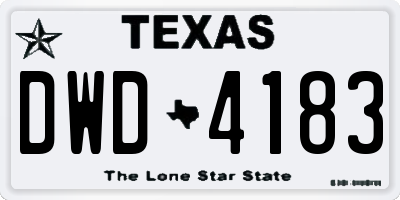 TX license plate DWD4183