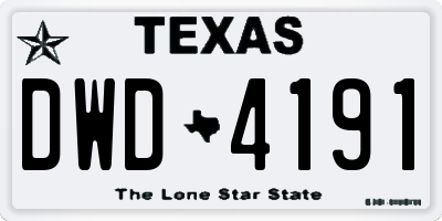 TX license plate DWD4191