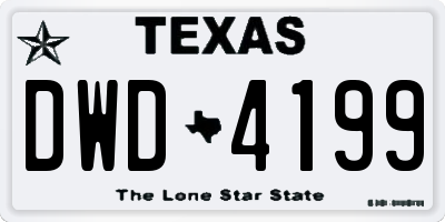 TX license plate DWD4199