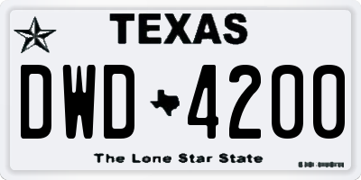 TX license plate DWD4200