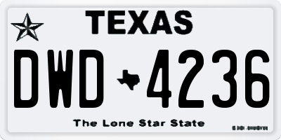 TX license plate DWD4236