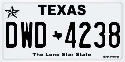 TX license plate DWD4238