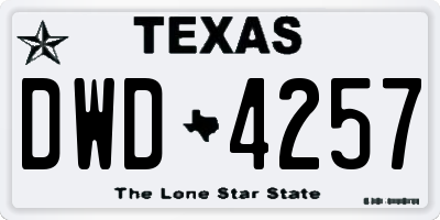 TX license plate DWD4257