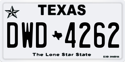 TX license plate DWD4262