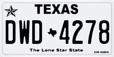 TX license plate DWD4278