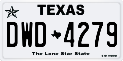 TX license plate DWD4279
