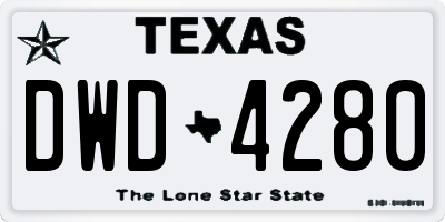 TX license plate DWD4280