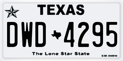TX license plate DWD4295