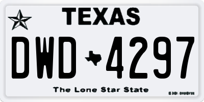 TX license plate DWD4297