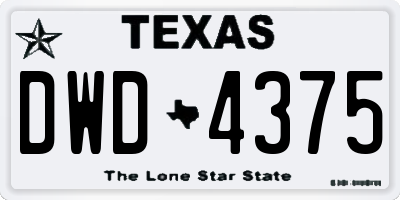 TX license plate DWD4375