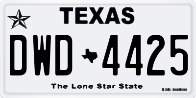 TX license plate DWD4425