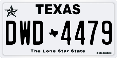 TX license plate DWD4479
