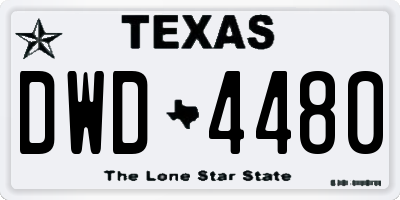 TX license plate DWD4480