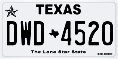 TX license plate DWD4520