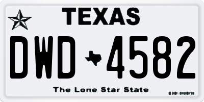 TX license plate DWD4582