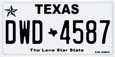 TX license plate DWD4587