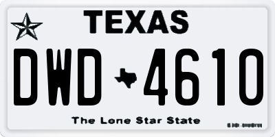 TX license plate DWD4610