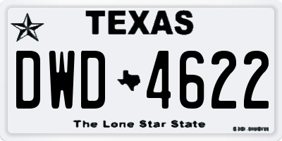 TX license plate DWD4622