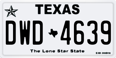 TX license plate DWD4639