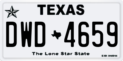 TX license plate DWD4659