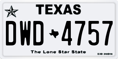 TX license plate DWD4757