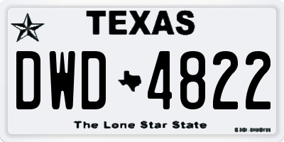 TX license plate DWD4822