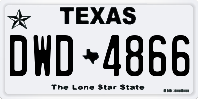 TX license plate DWD4866