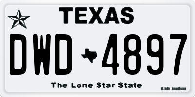 TX license plate DWD4897