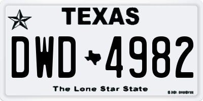 TX license plate DWD4982