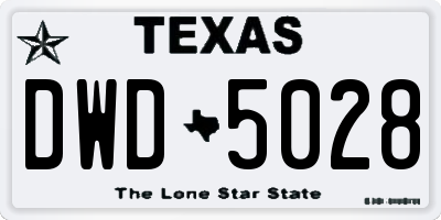 TX license plate DWD5028