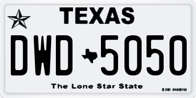 TX license plate DWD5050