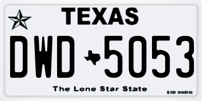 TX license plate DWD5053