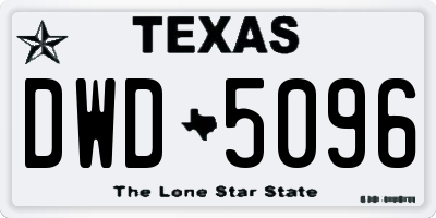TX license plate DWD5096