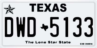 TX license plate DWD5133