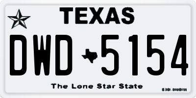 TX license plate DWD5154