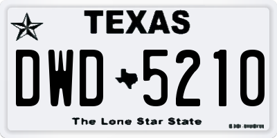 TX license plate DWD5210