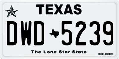 TX license plate DWD5239