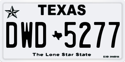 TX license plate DWD5277