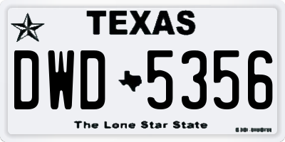 TX license plate DWD5356