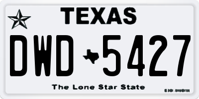 TX license plate DWD5427