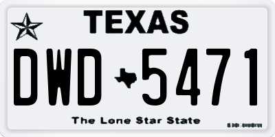 TX license plate DWD5471