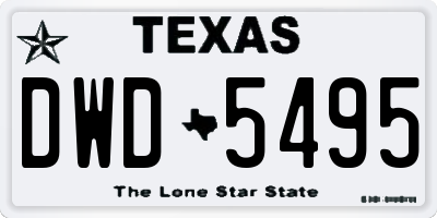 TX license plate DWD5495