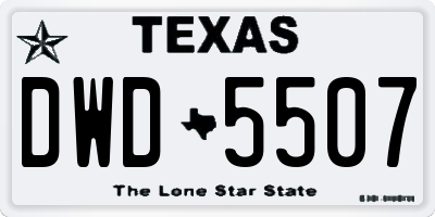 TX license plate DWD5507